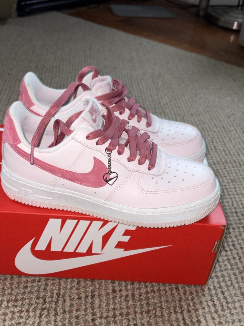 Nike Women's Air Force 1 Pink and Dark Pink Sneakers